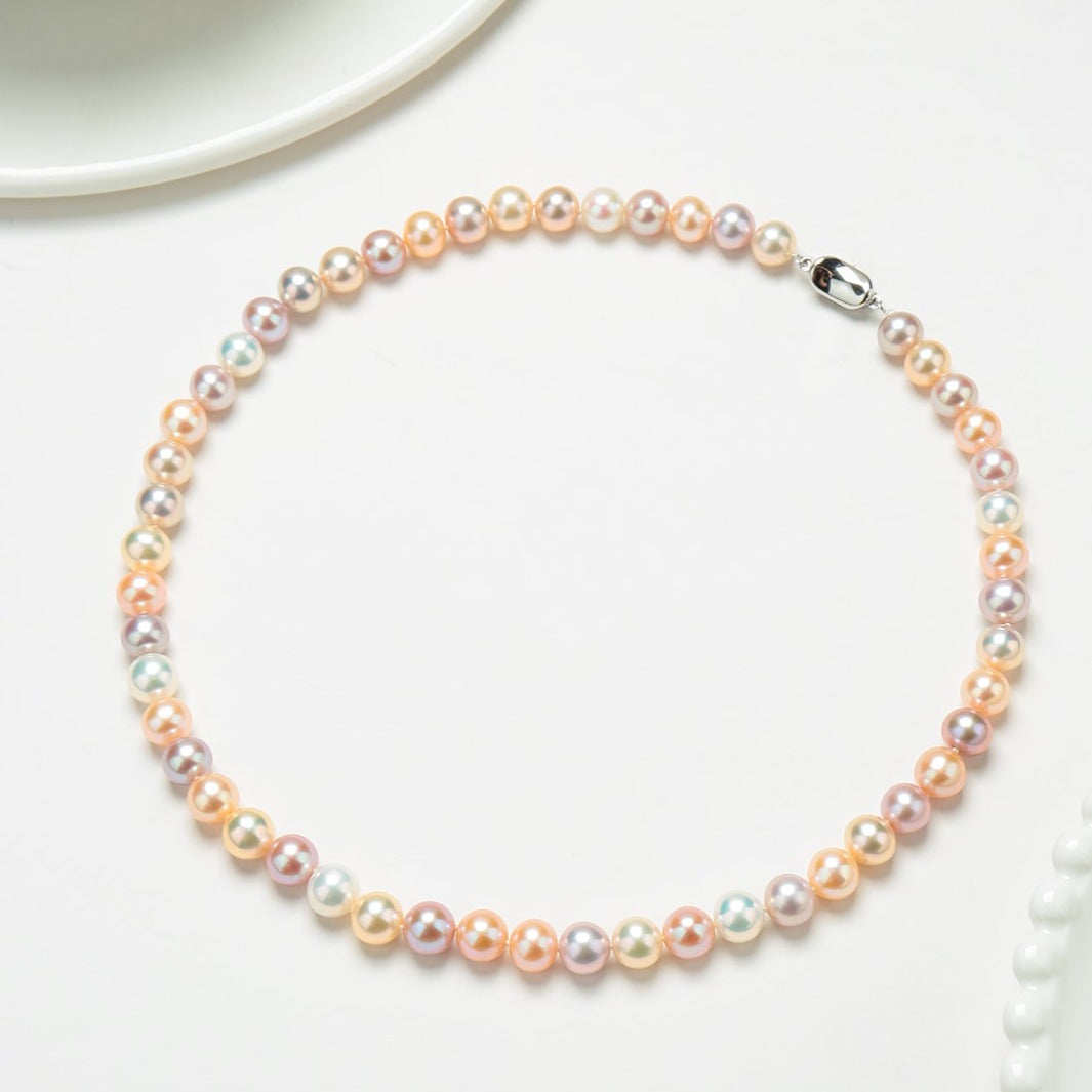 Multicolor Freshwater Pearl Strand Necklace 8-9mm 1