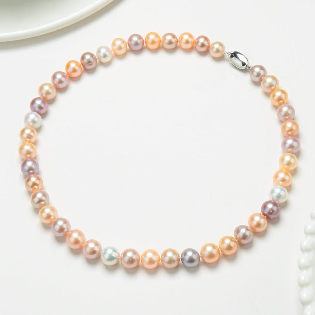 Multicolor Freshwater Pearl Strand Necklace 10-11mm