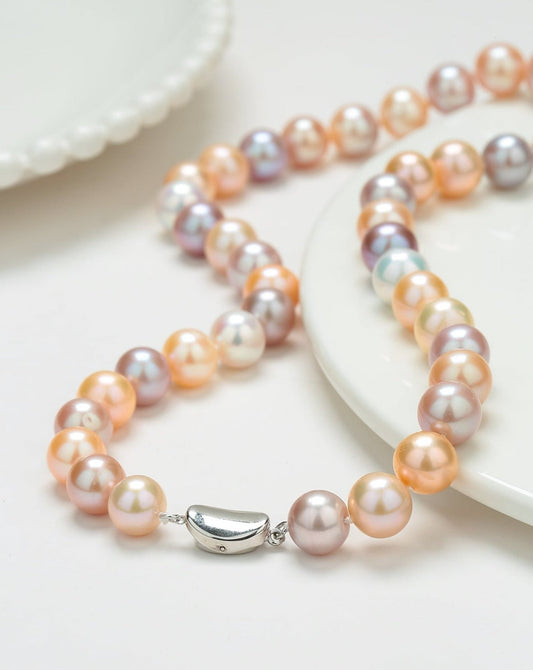 Multicolor Freshwater Pearl Strand Necklace 10-11mm