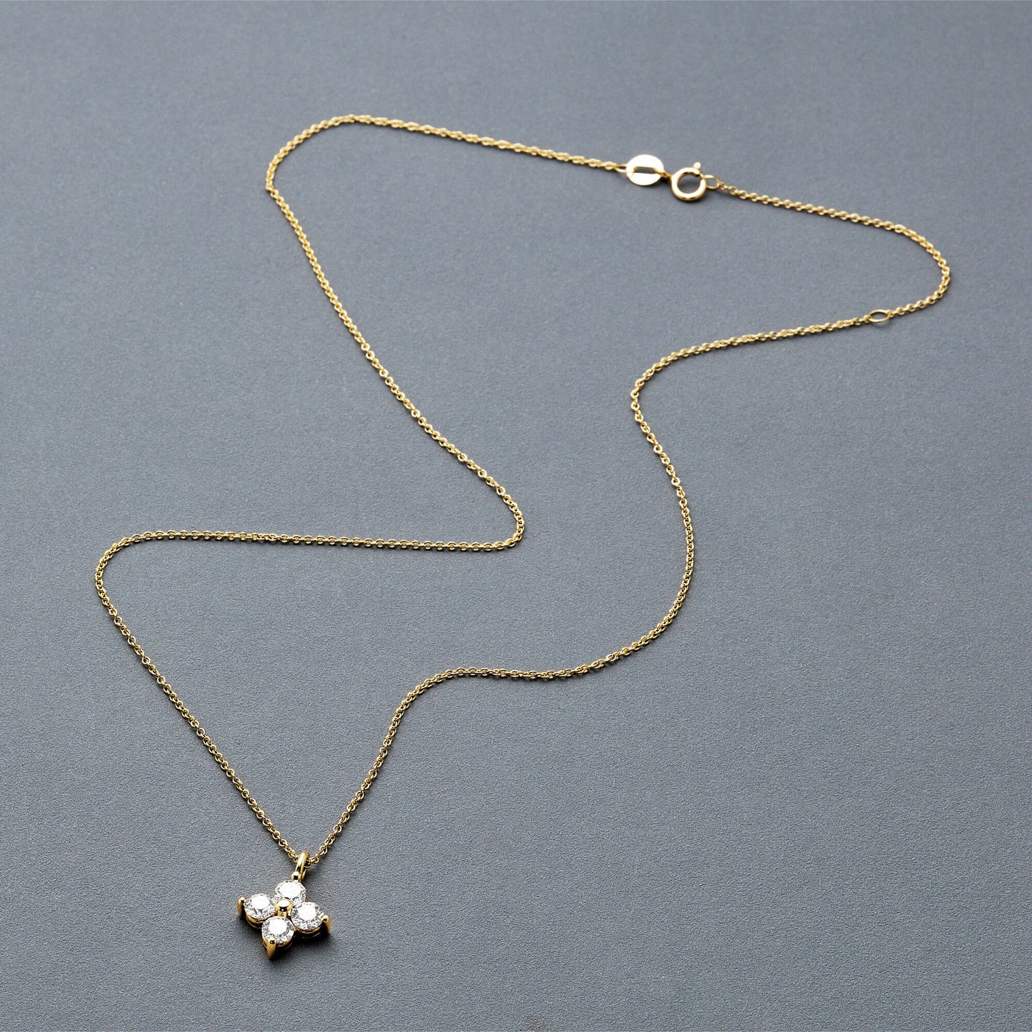 Lab Created Diamond Clover Necklace 1CTW