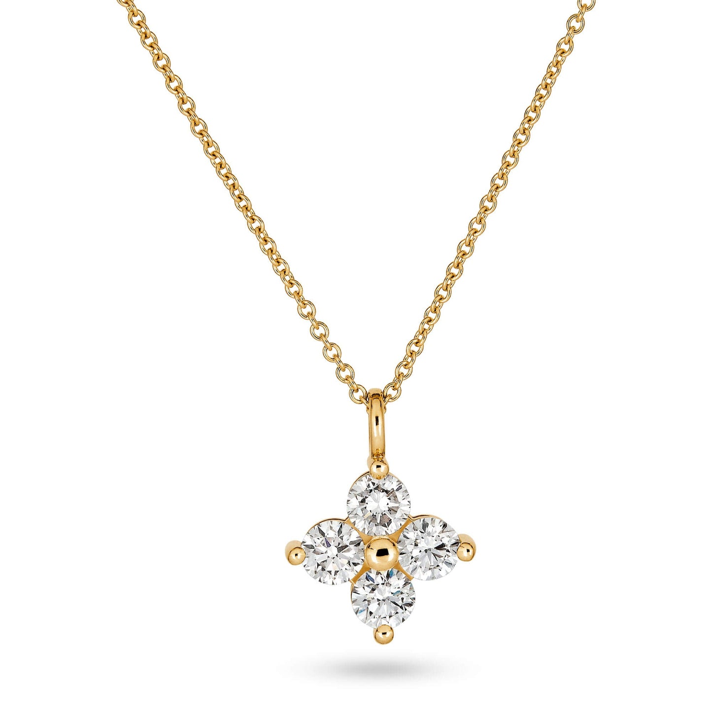 Lab Created Diamond Clover Necklace 1CTW