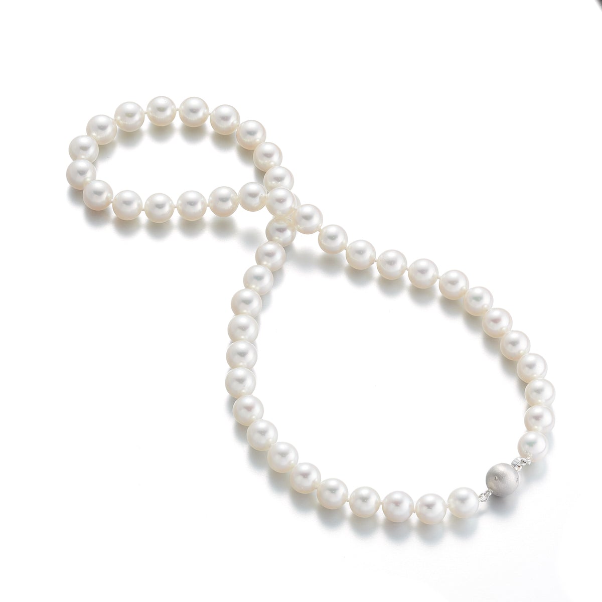 White Akoya Pearl Necklace 8.5mm Style Design