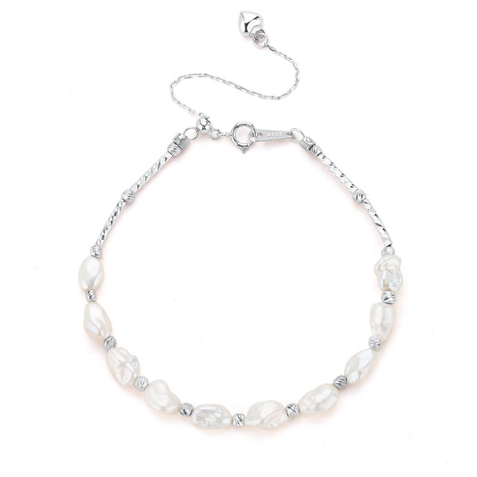 Keshi Pearl Necklace and Bracelet Set in Freshwater