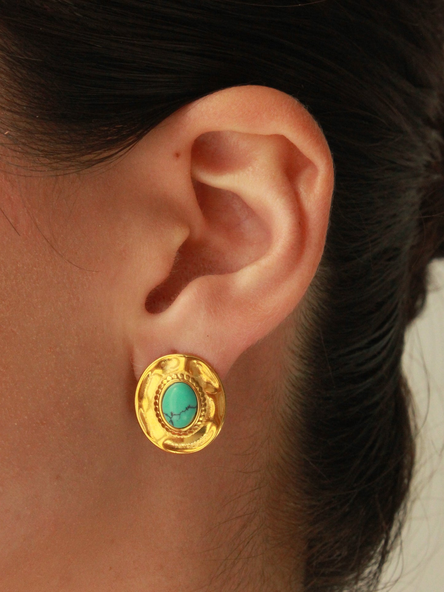 Turquoise Oval Stud Earrings for Everyday Wear