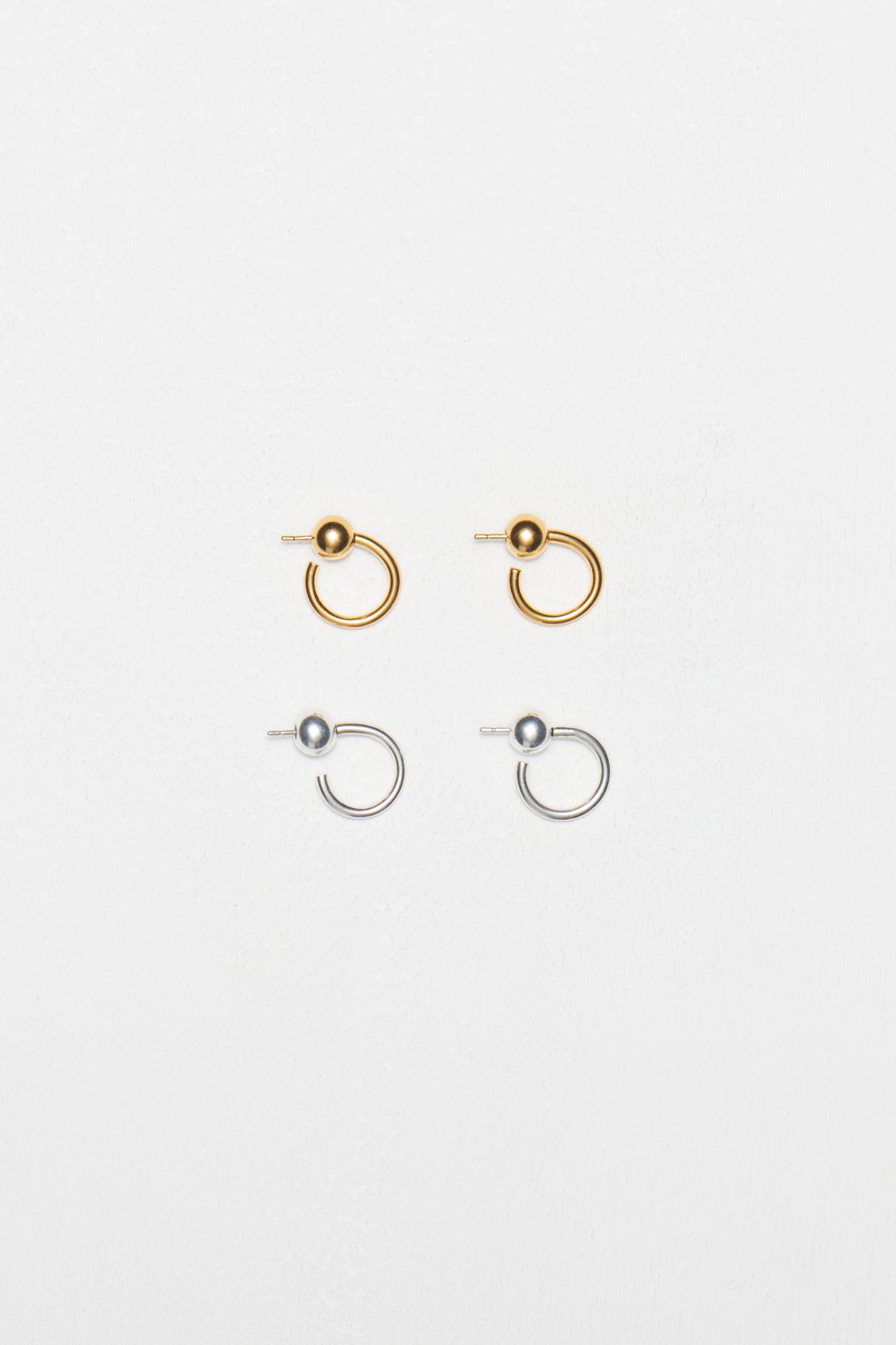 Small Layered Hoop Earrings in Silver