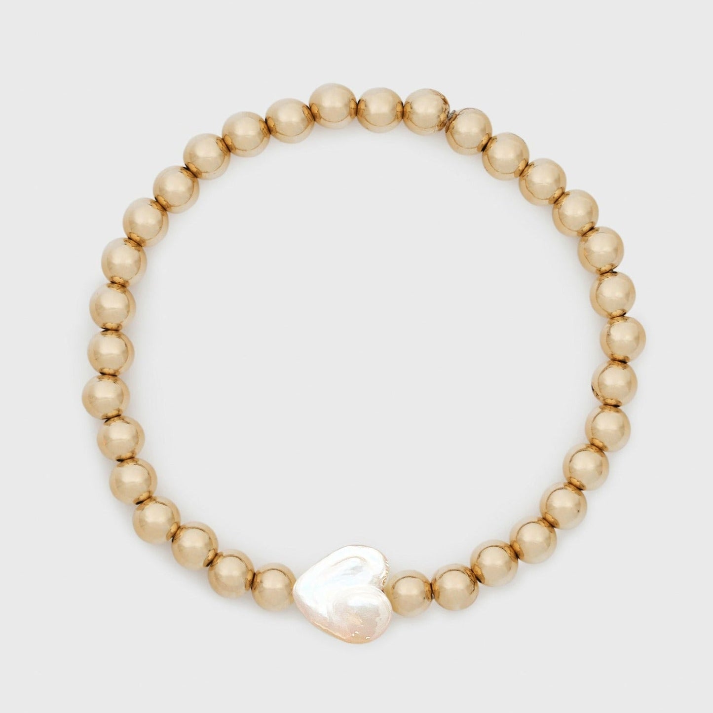 Pearl Heart Bracelet with 5mm Beads