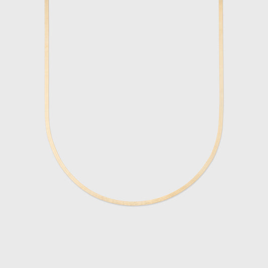 Dainty Herringbone Necklace in 14k Gold