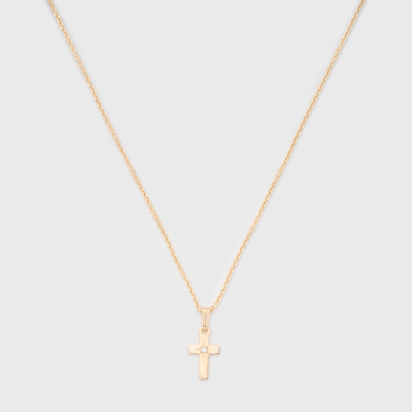 14k Diamond Cross Pendant Necklace