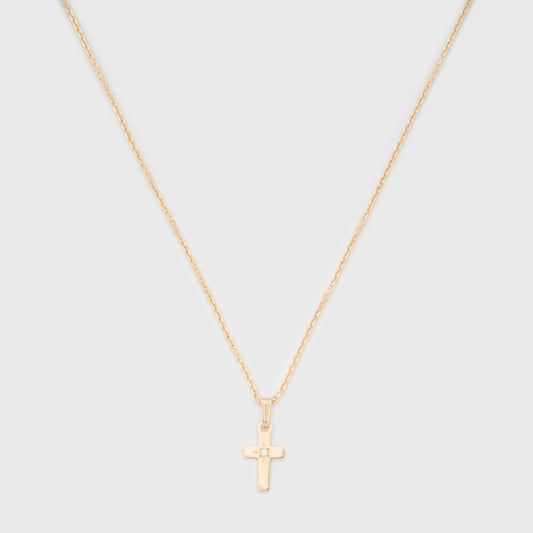 14k Diamond Cross Pendant Necklace