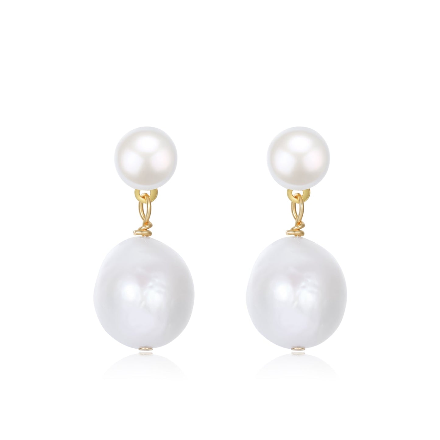 White Pearl Drop Earrings in Elegant Design 3