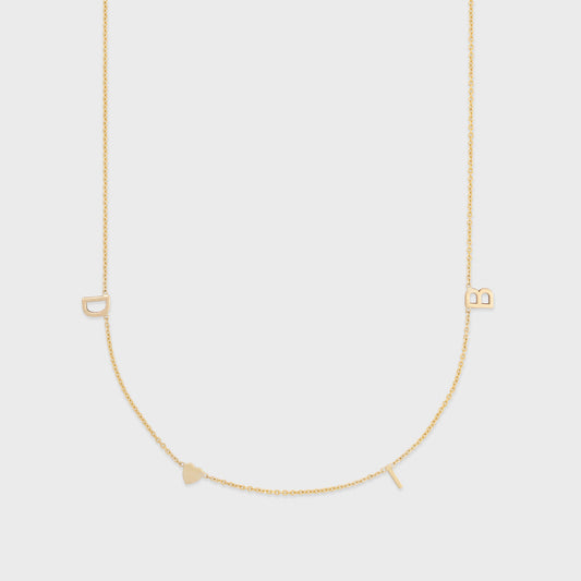 Custom Classic Initials Necklace in 14k Gold