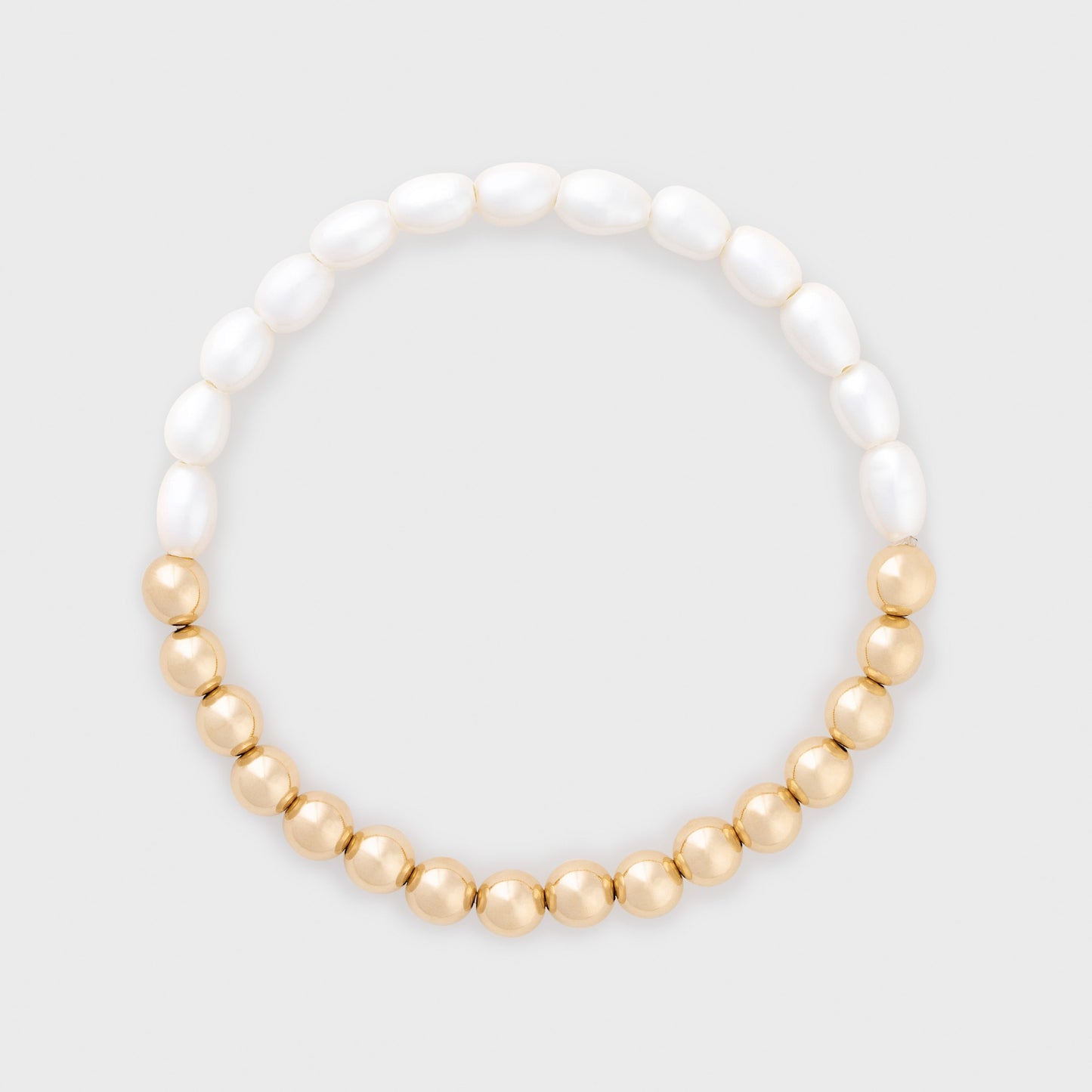 Half Pearl and Juno Beaded Bracelet 6mm