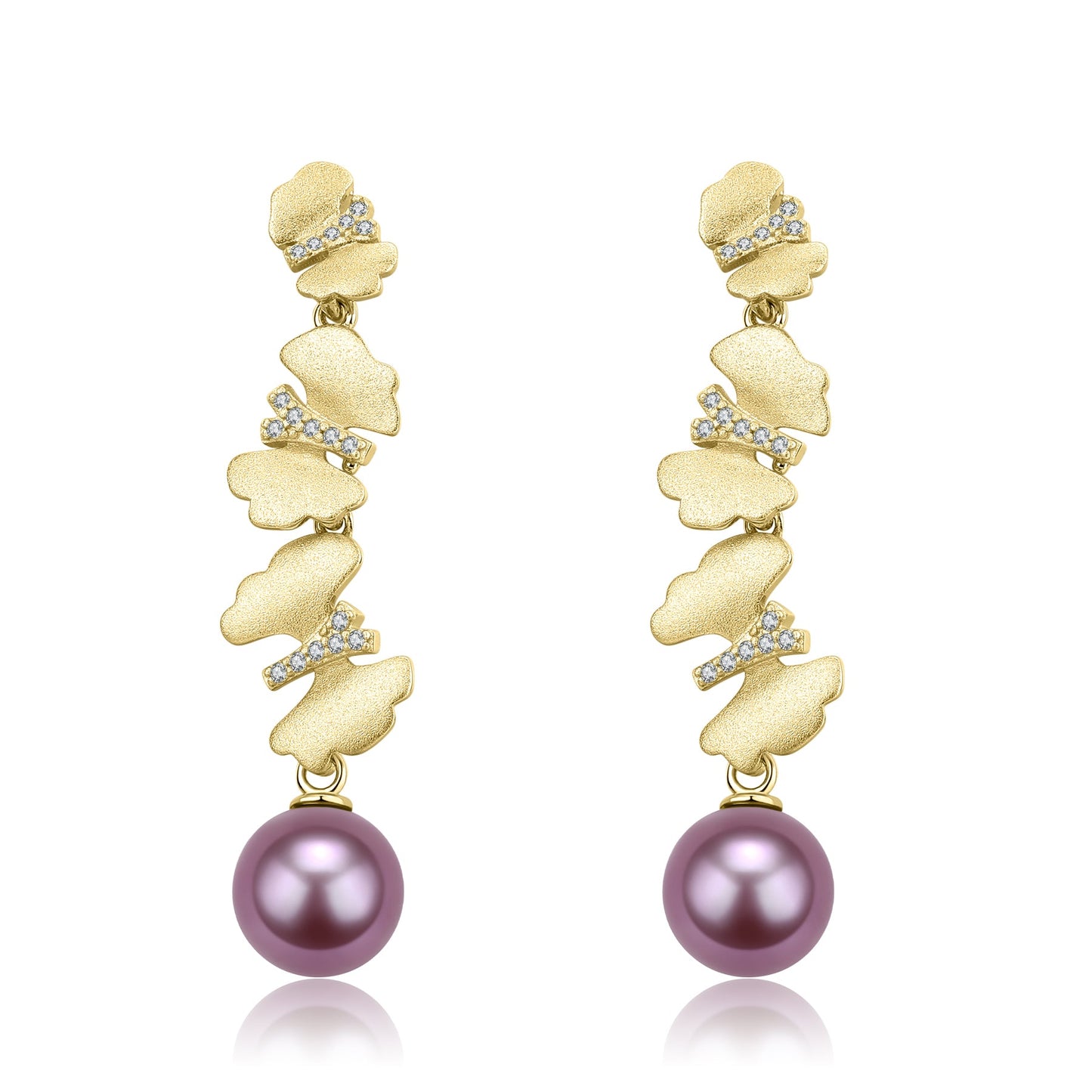 Dancing Butterfly Freshwater Pearl Earrings 11-12mm