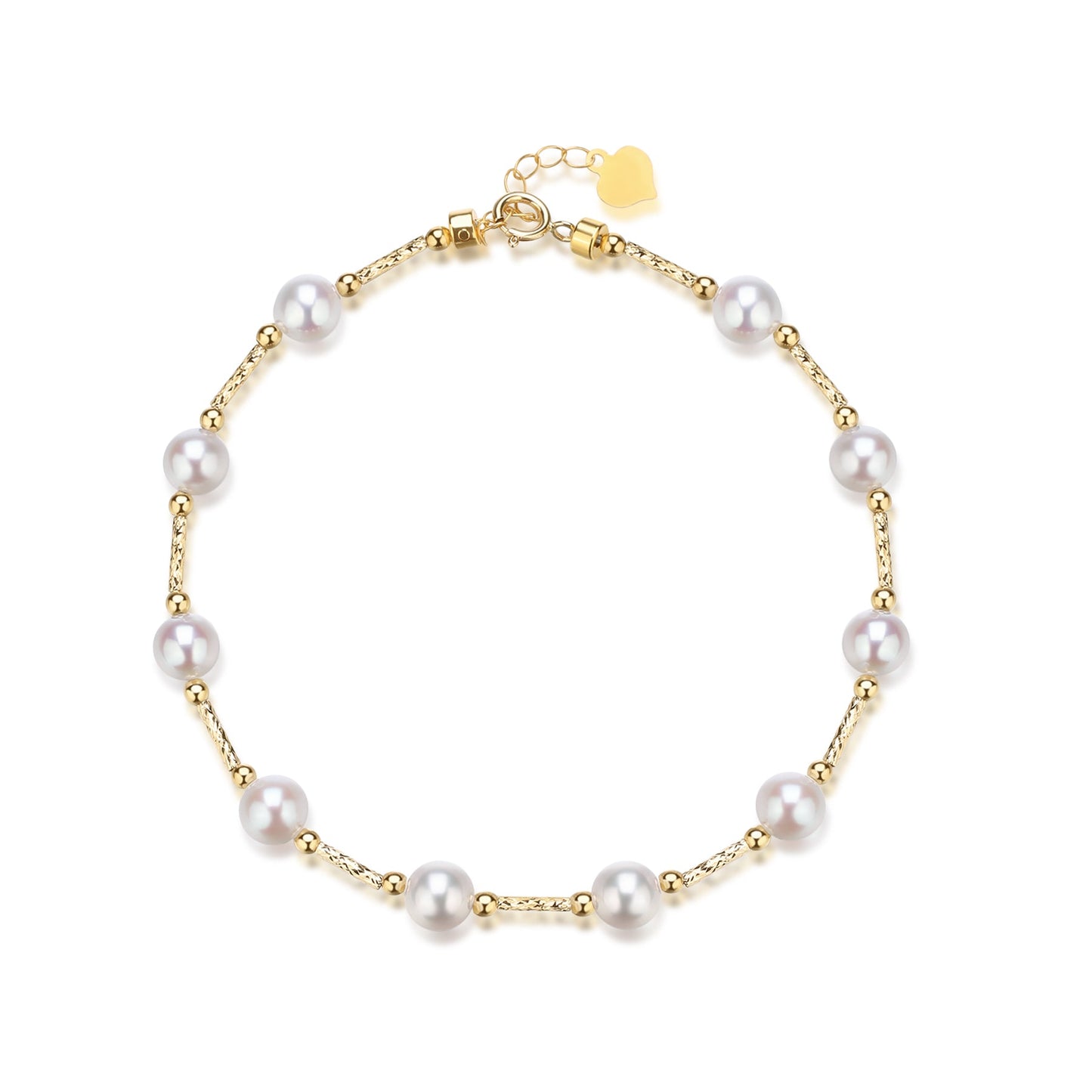 Freshwater Pearl Tincup Bracelet in 18K Gold