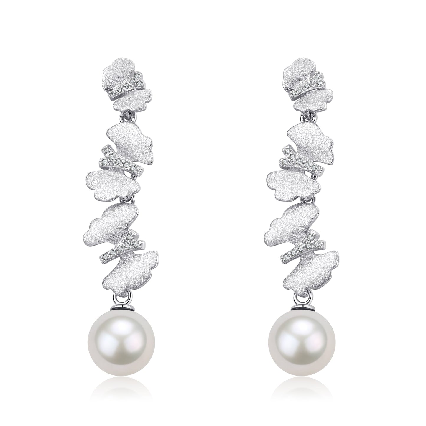 Dancing Butterfly Freshwater Pearl Earrings 11-12mm