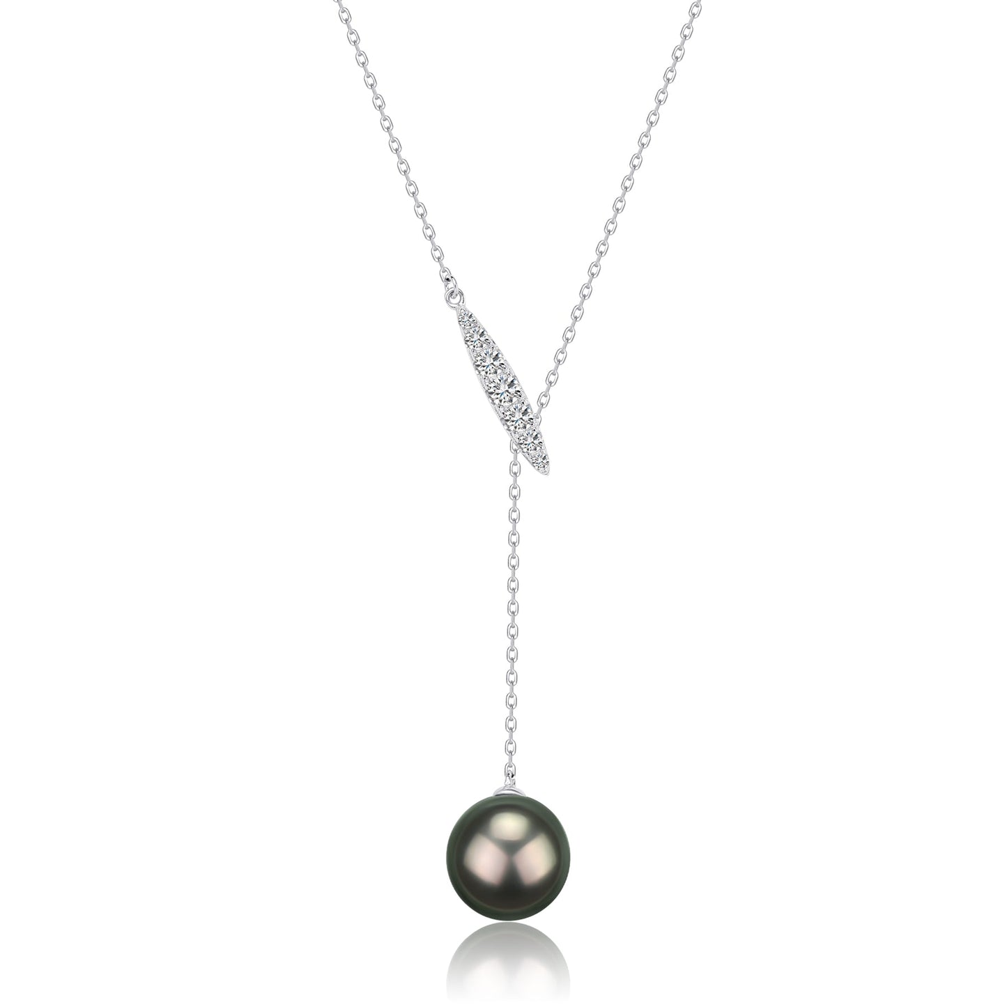 Tahitian Pearl Y-Knot Necklace in 11-12mm Size