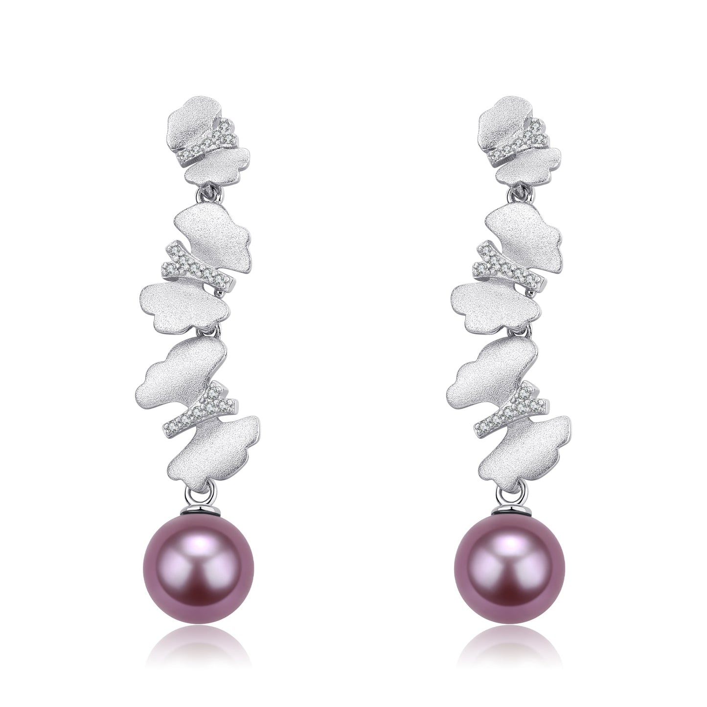 Dancing Butterfly Freshwater Pearl Earrings 11-12mm