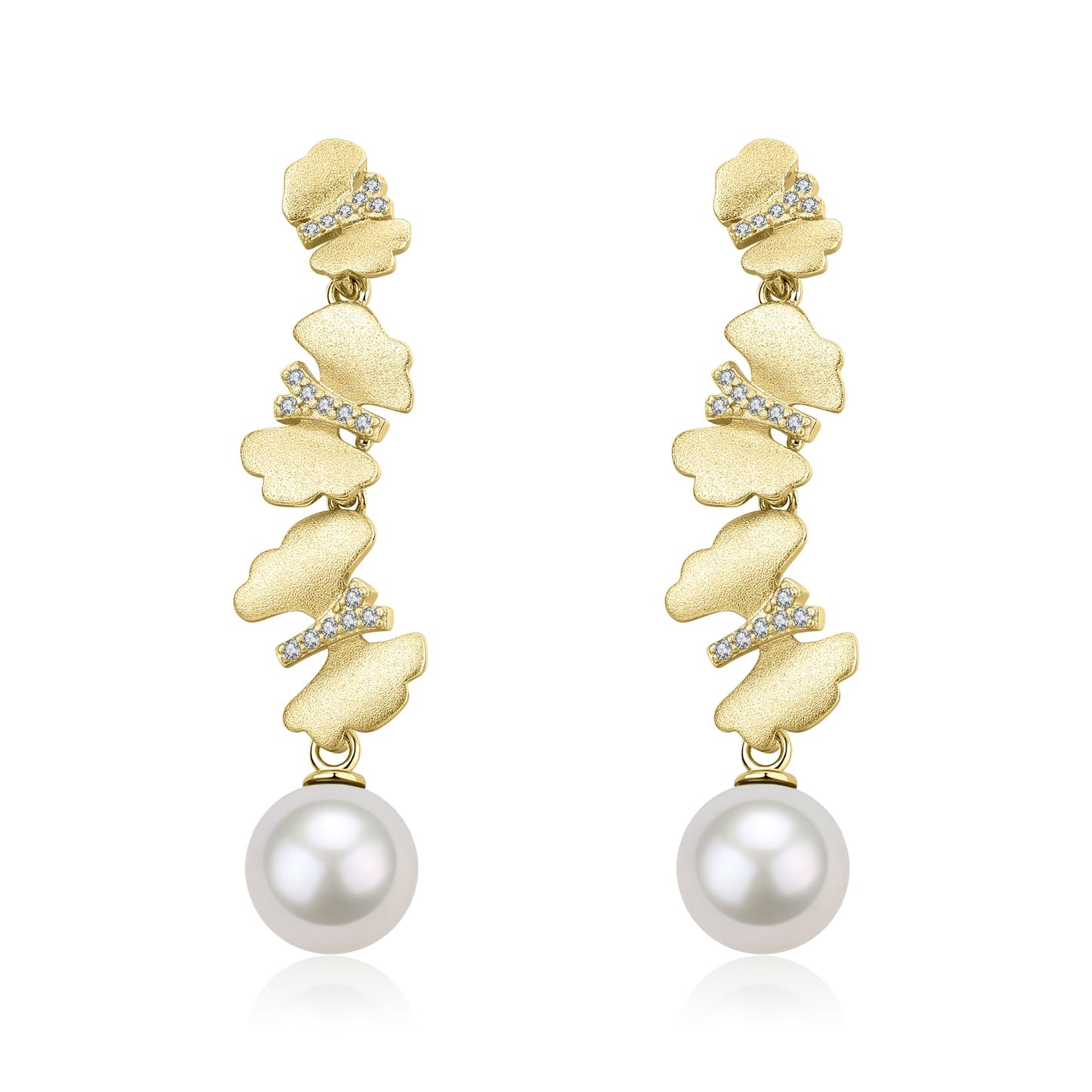 Dancing Butterfly Freshwater Pearl Earrings 11-12mm