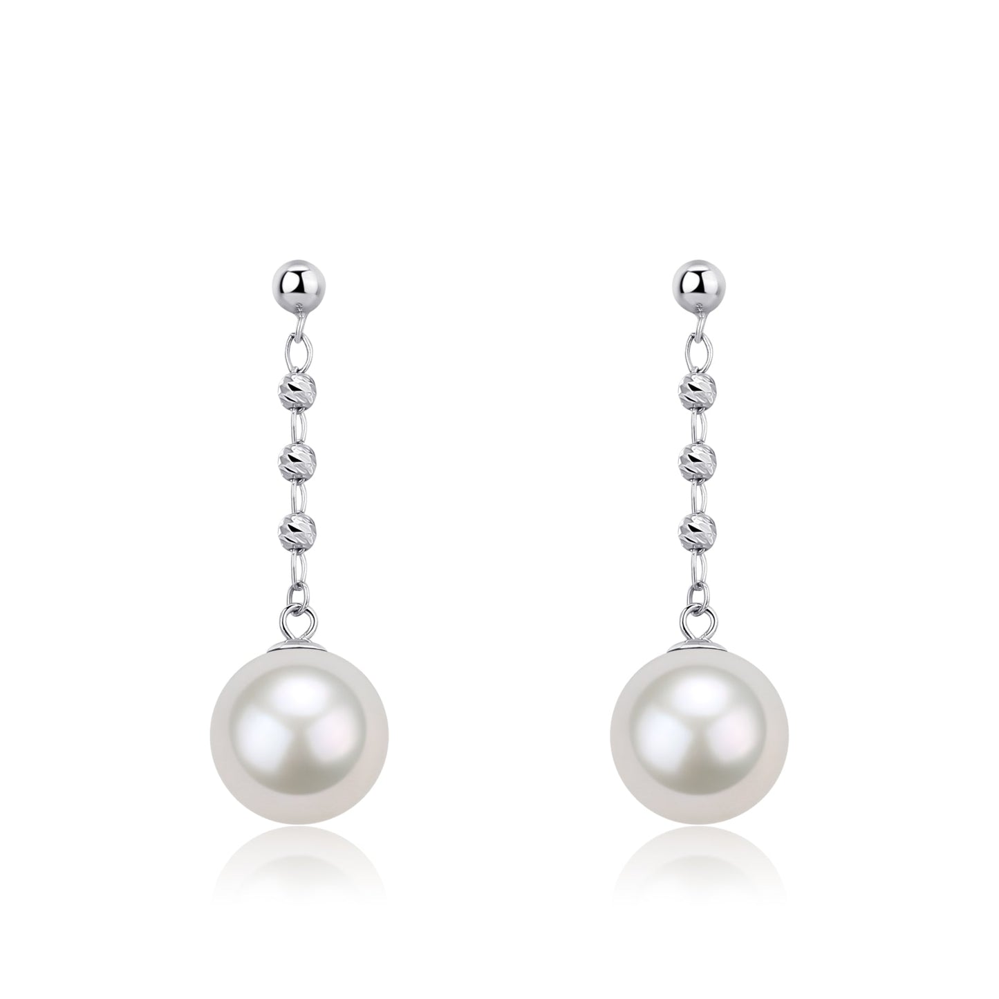 Long Drop Earrings with Freshwater Pearls and Beads