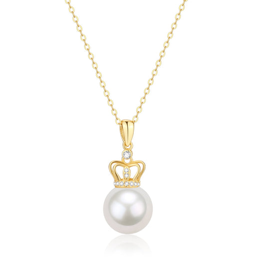 Freshwater Pearl Crown Pendant Necklace 11-12mm