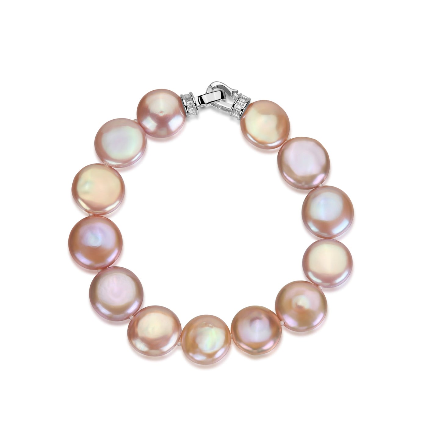 Pink Coin Baroque Pearl Necklace and Bracelet Set