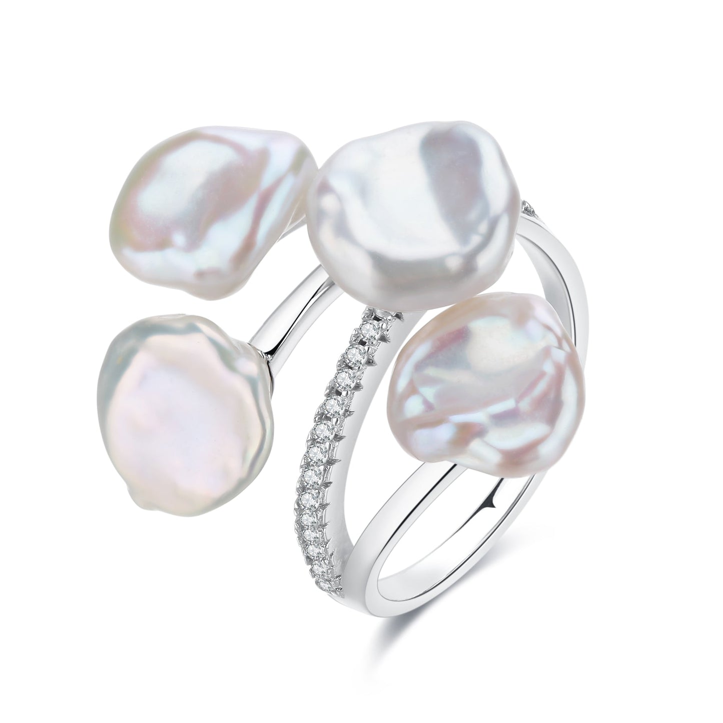 Floral Design Keshi Pearl Ring