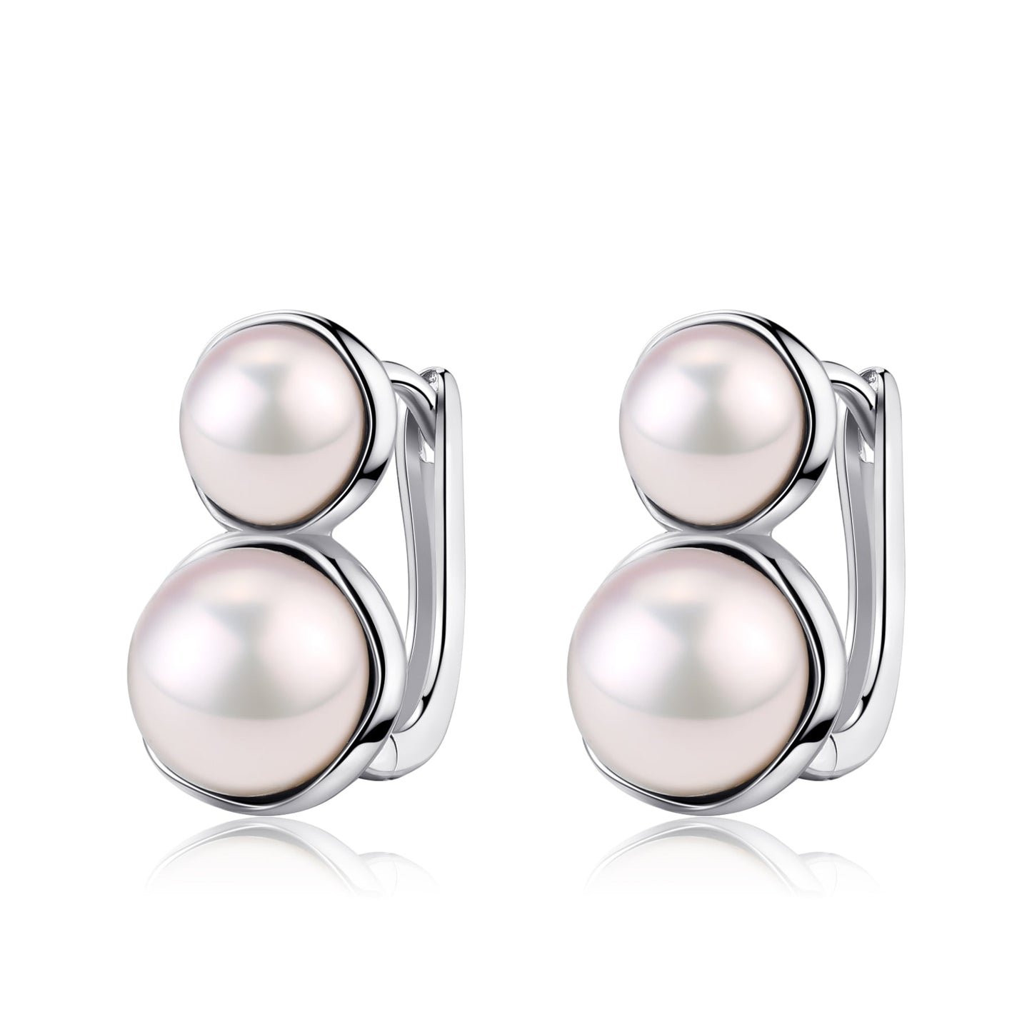 Double Freshwater Pearl Earrings with Stylish Design