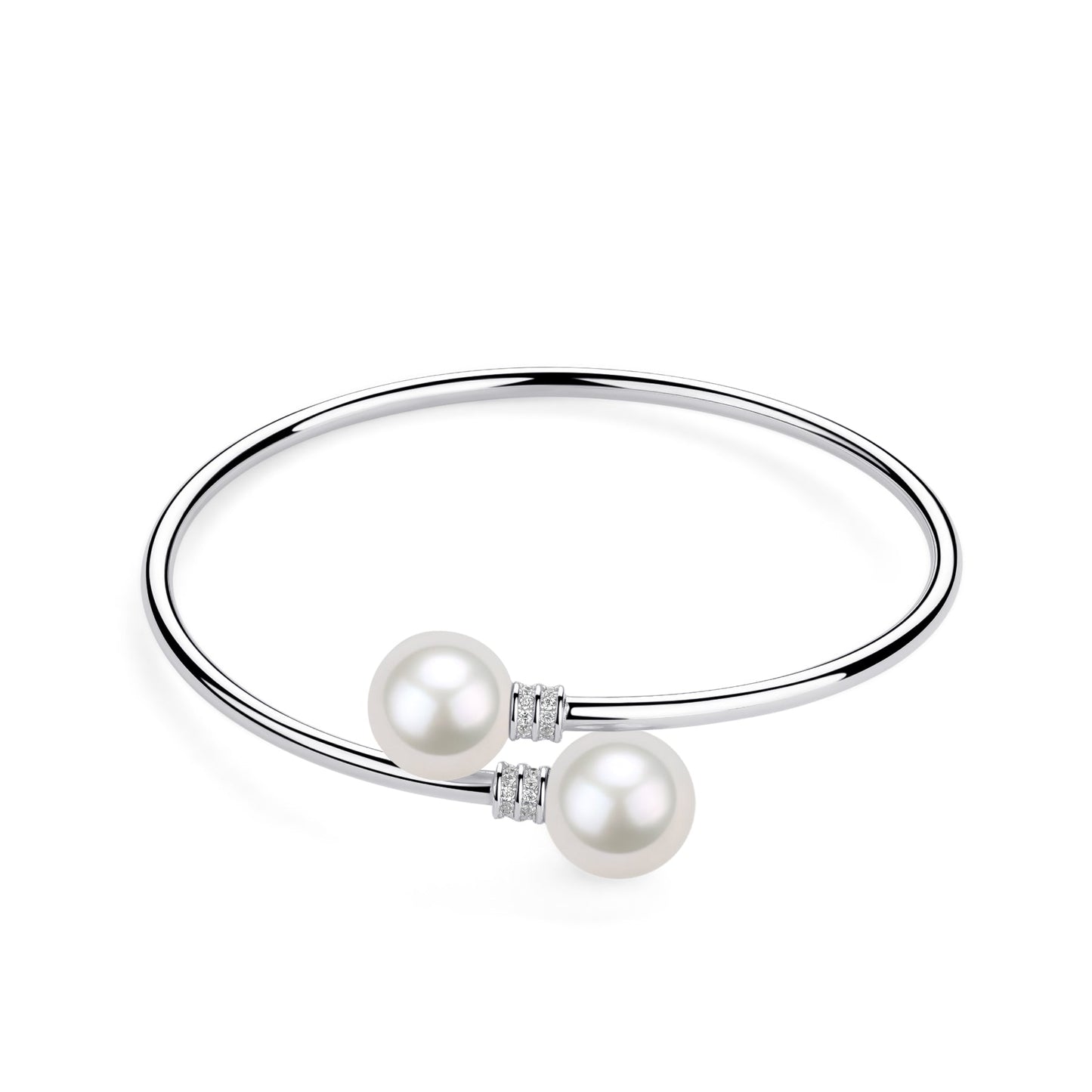 Freshwater Pearl and Silver Tube Bracelet