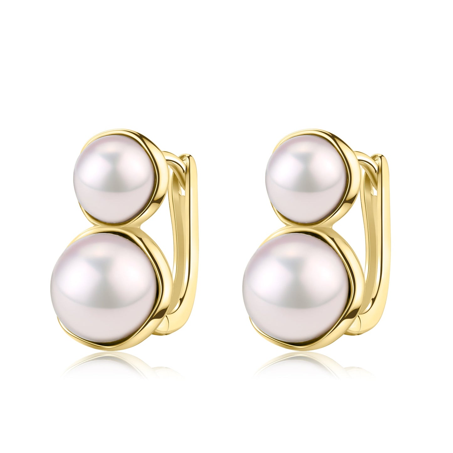 Double Freshwater Pearl Earrings with Stylish Design