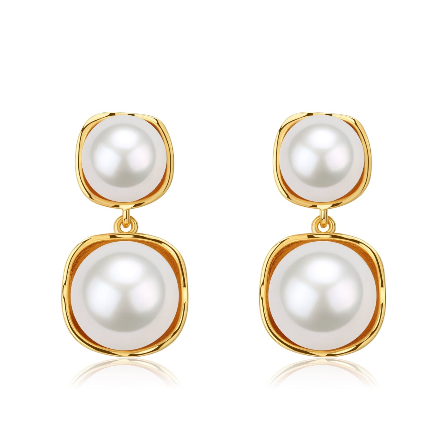 Earrings with Double Freshwater Pearls and Eulalie Design