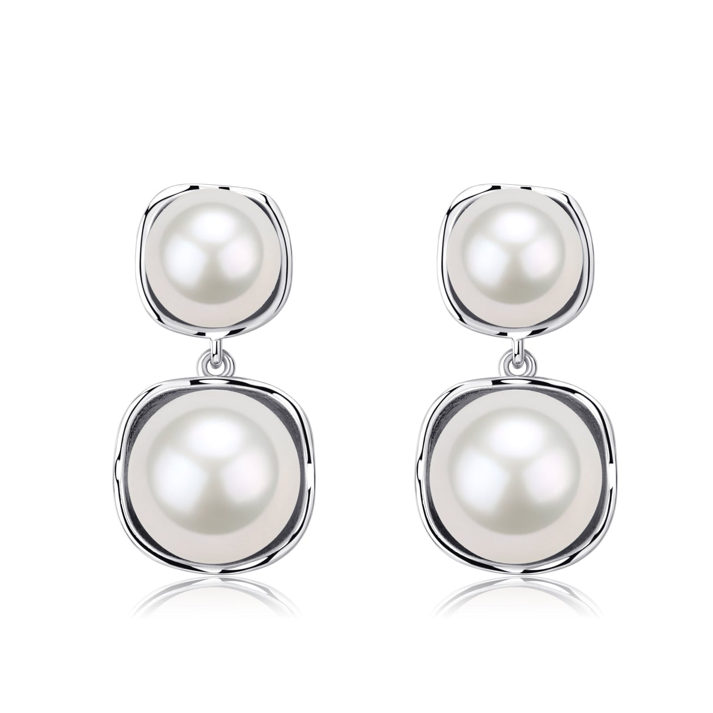 Earrings with Double Freshwater Pearls and Eulalie Design