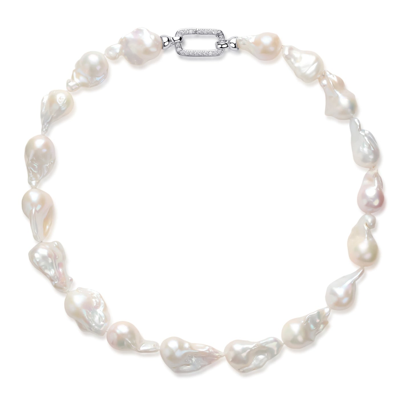 Large Baroque Freshwater Pearl Necklace in White