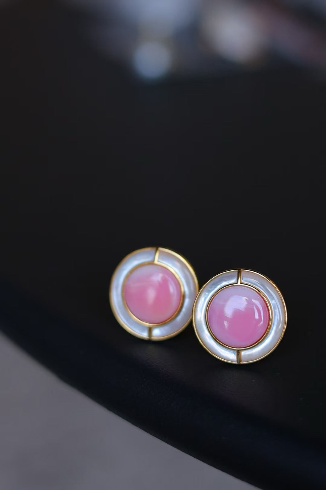 Pink Conch Shell and Pearl Earrings