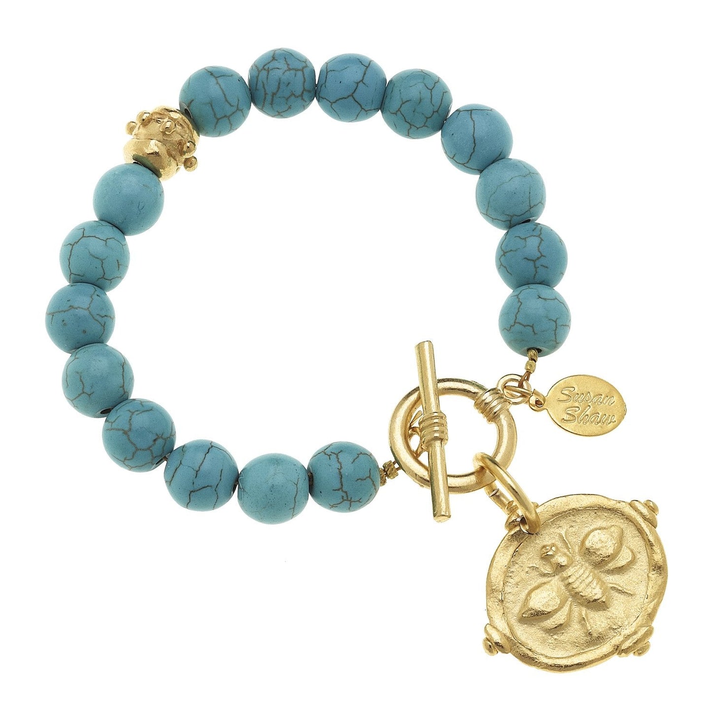 Gold Bee Intaglio Stone Bracelet Design