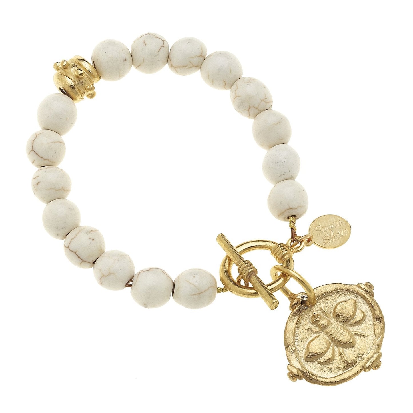 Gold Bee Intaglio Stone Bracelet Design