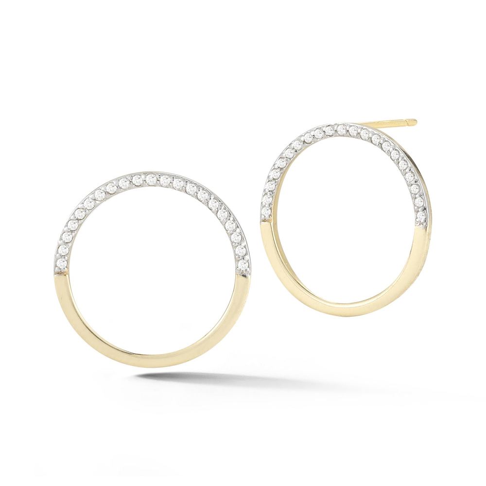 Medium Halfmoon Gold Hoop Earrings