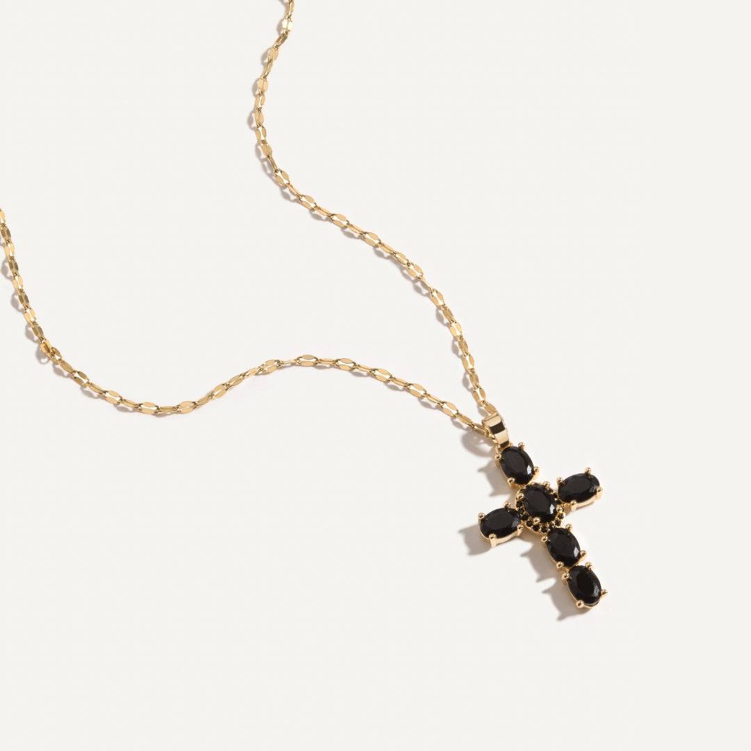 Black Cross Necklace in Elegant Design