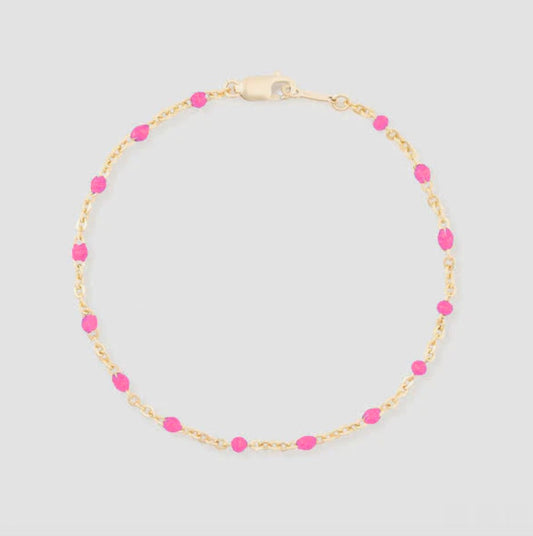 Pink Daisy Beaded Bracelet for Women