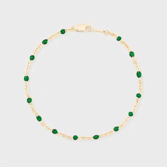 Green Daisy Beaded Bracelet for Women