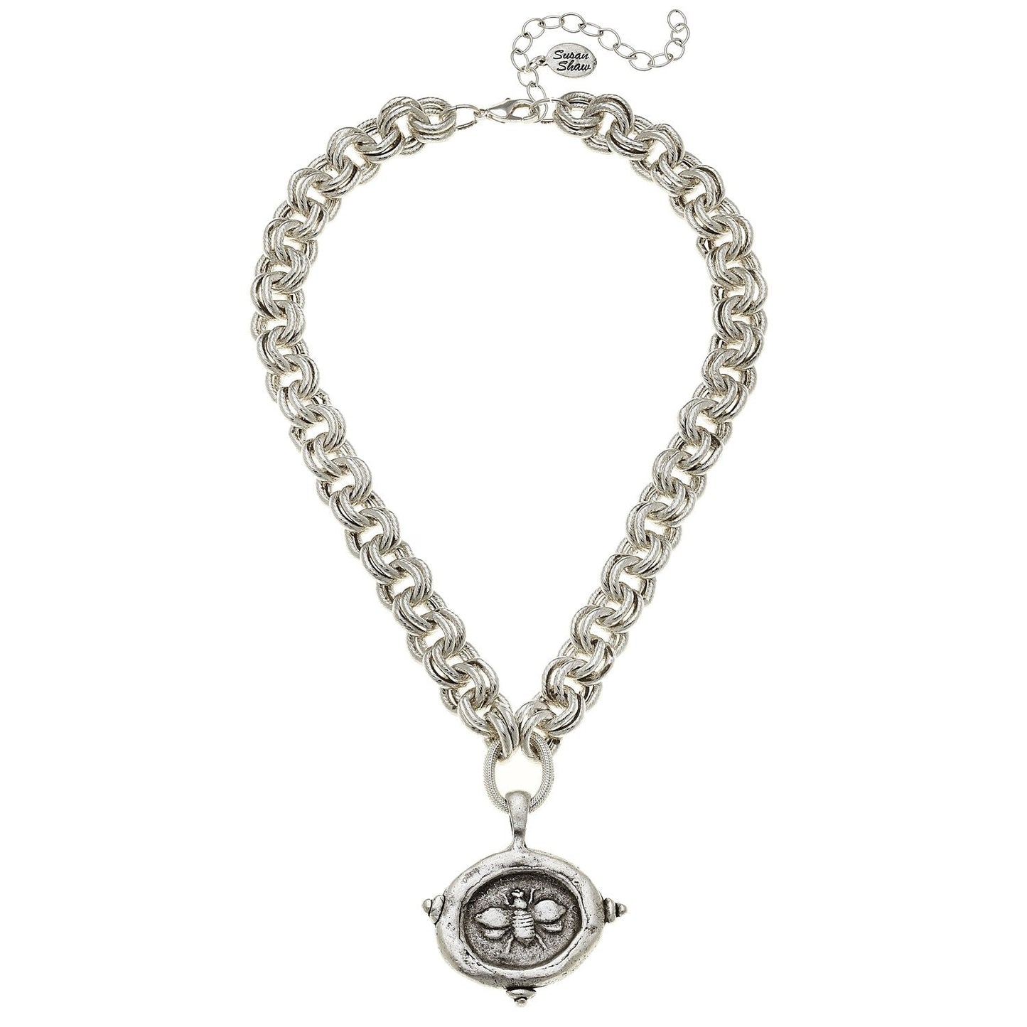 Elegant Intaglio Necklace in Fine Silver