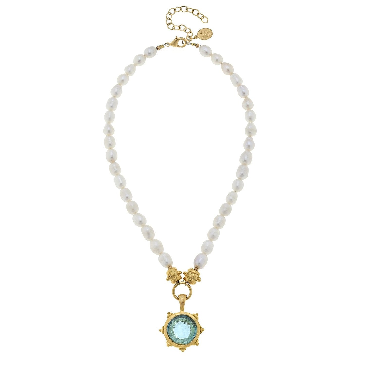 Venetian Glass Coin Pearl Necklace for Everyday Wear