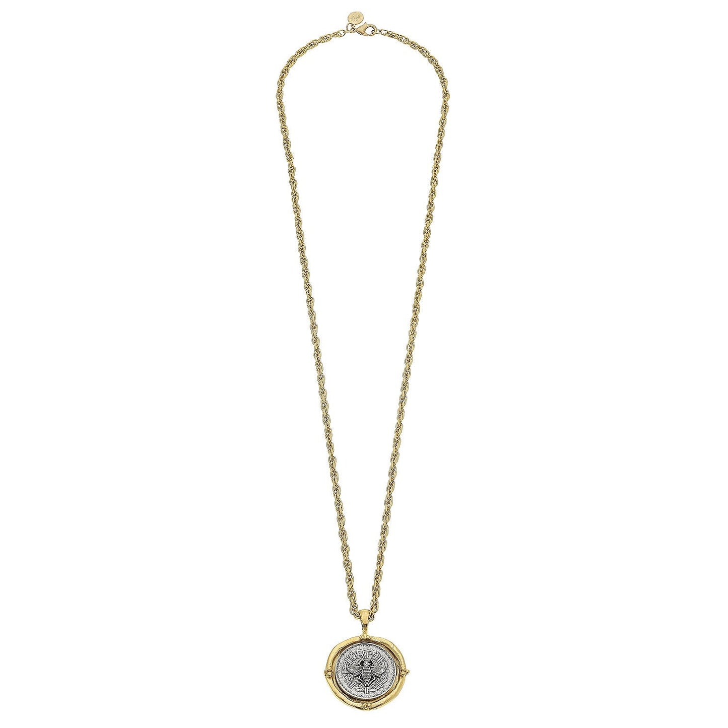 Stylish Long Pendant Necklace with Coin Design