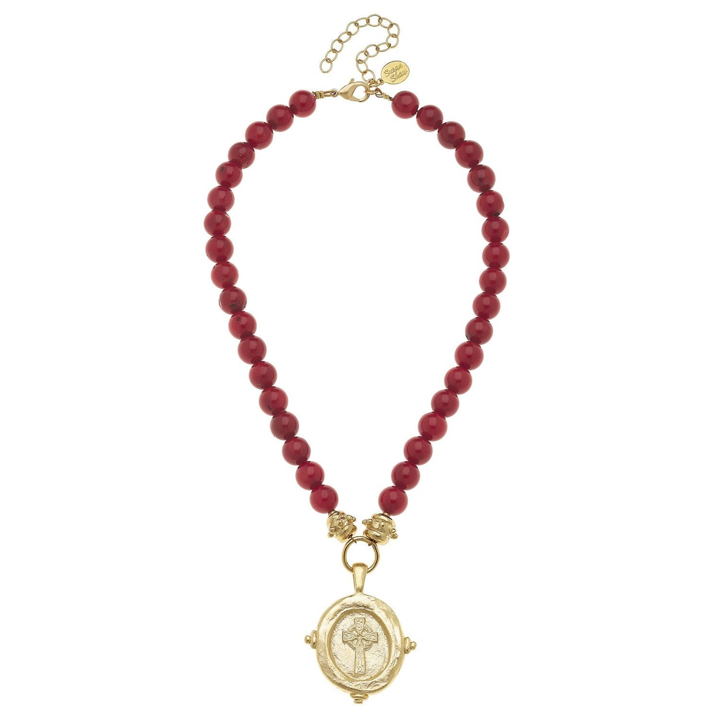 Stone Cross Intaglio Necklace for Stylish Look