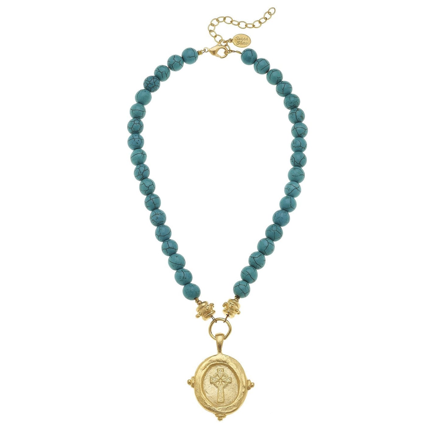 Stone Cross Intaglio Necklace for Stylish Look