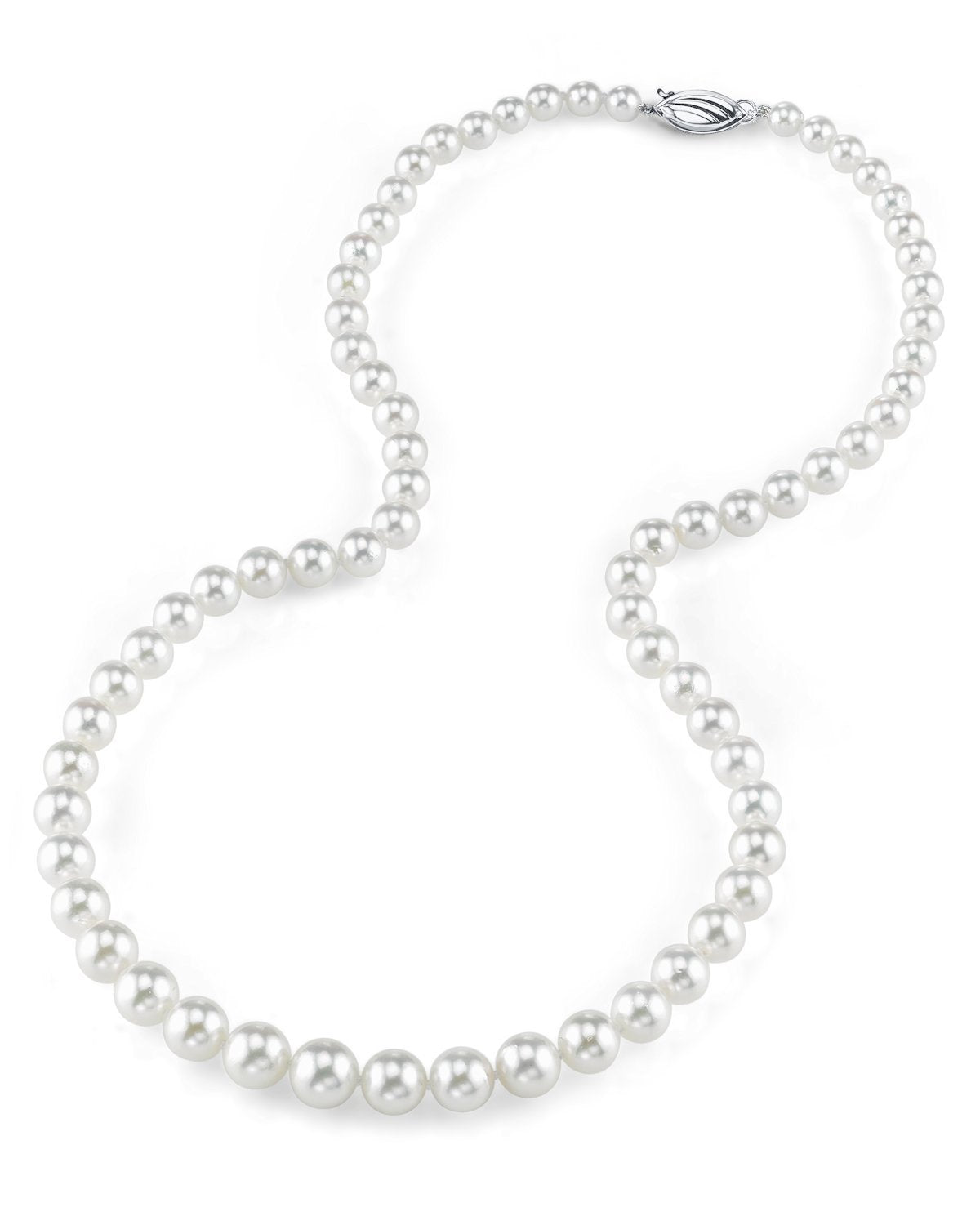 White Graduated Pearl Necklace 5.0-7.0mm