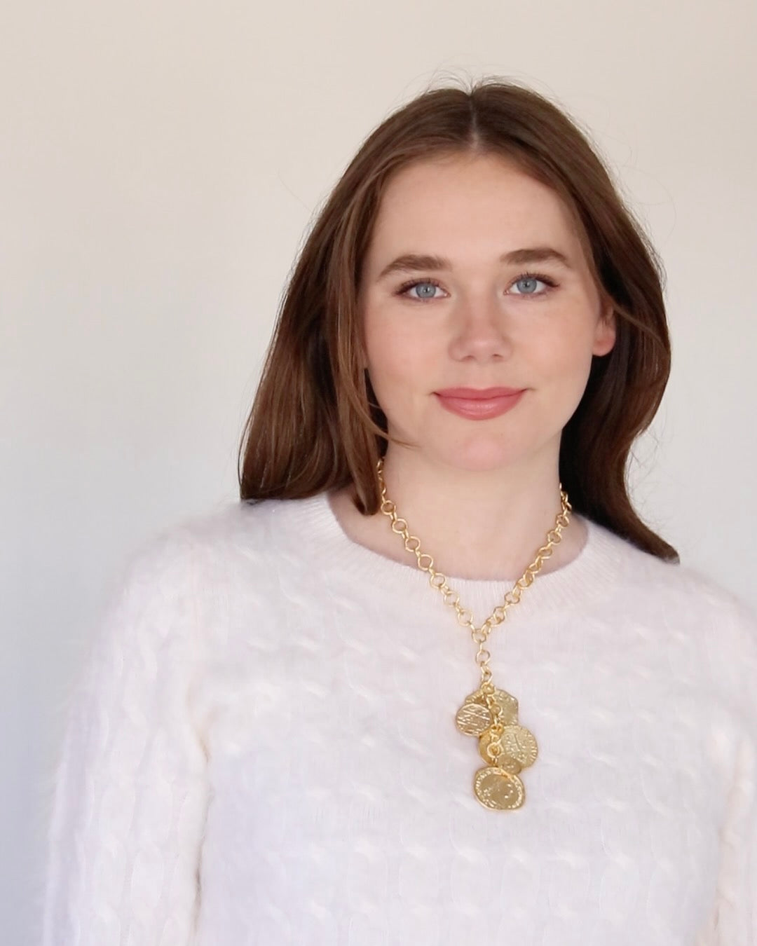 Layered Necklace with Coin Design