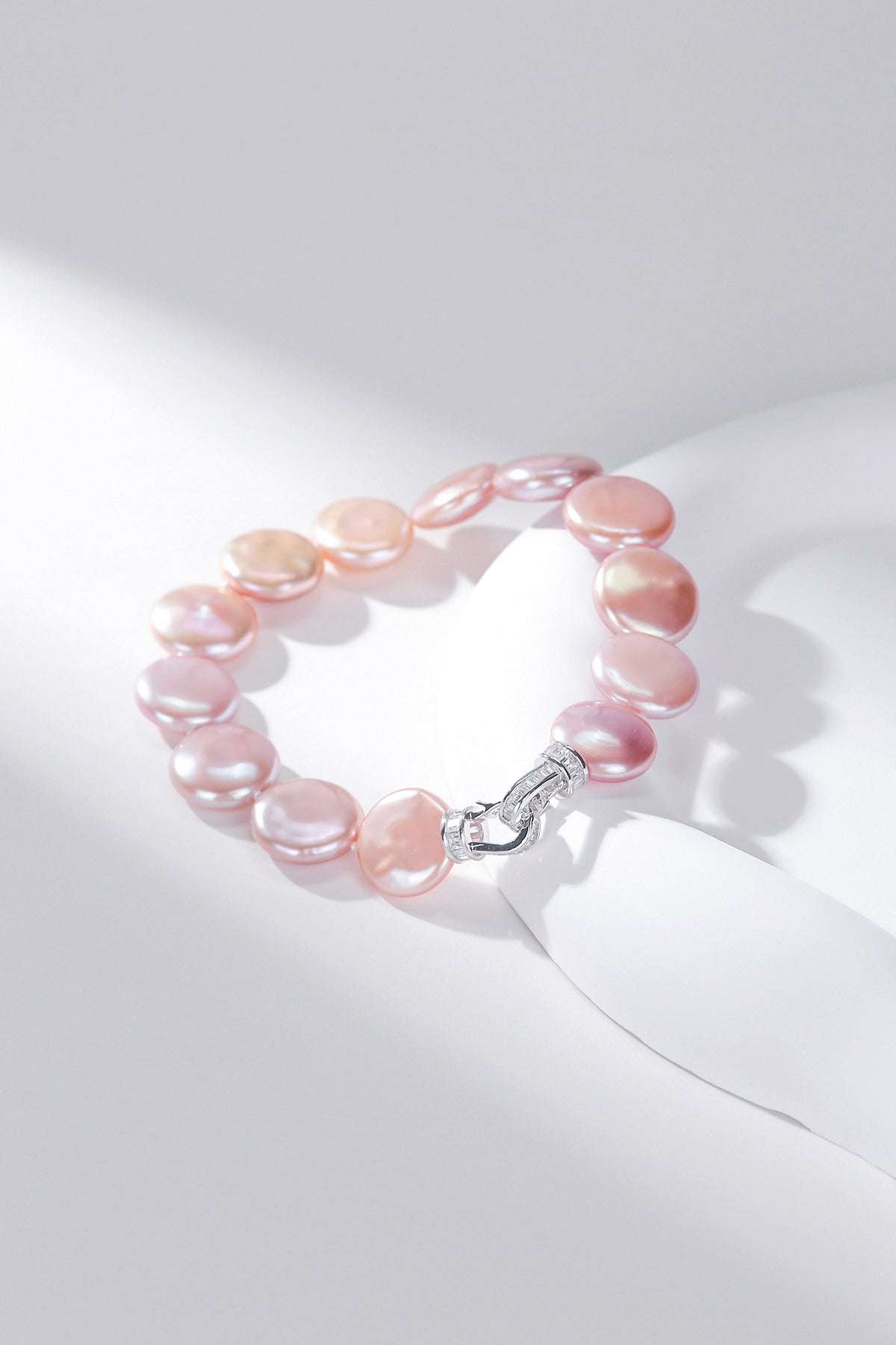 Pink Coin Baroque Pearl Necklace and Bracelet Set