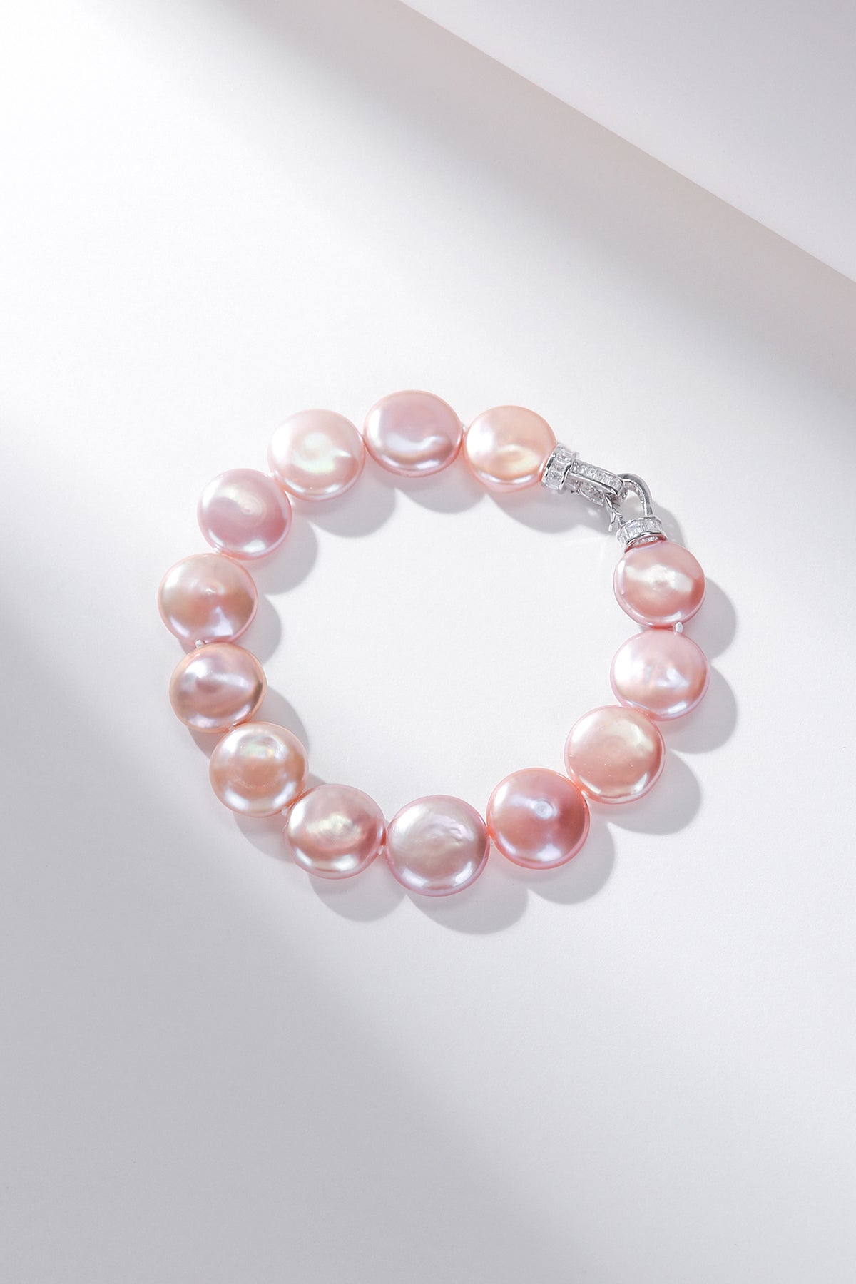 Pink Coin Baroque Pearl Bracelet and Necklace Set