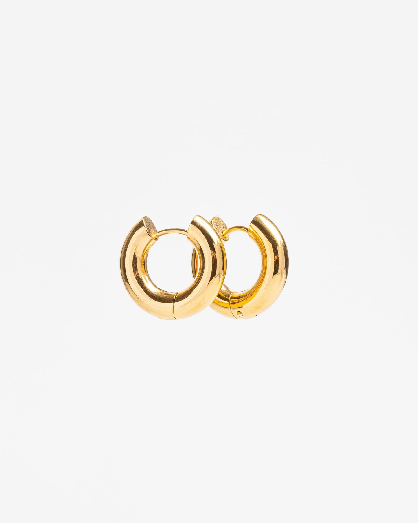 Gold Round Huggie Earrings in Stylish Design