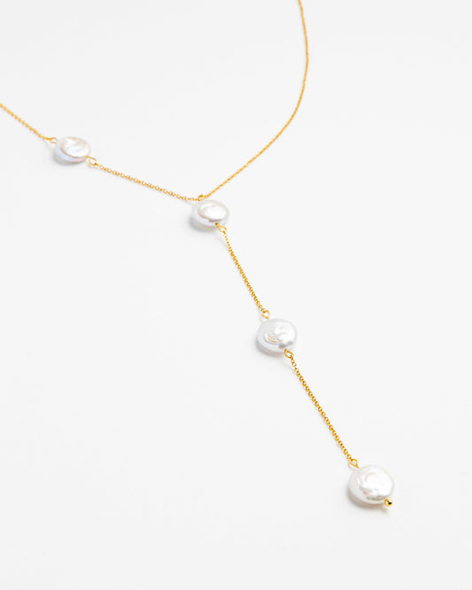 Flat Pearl Chain Necklace Design in Elegant Style